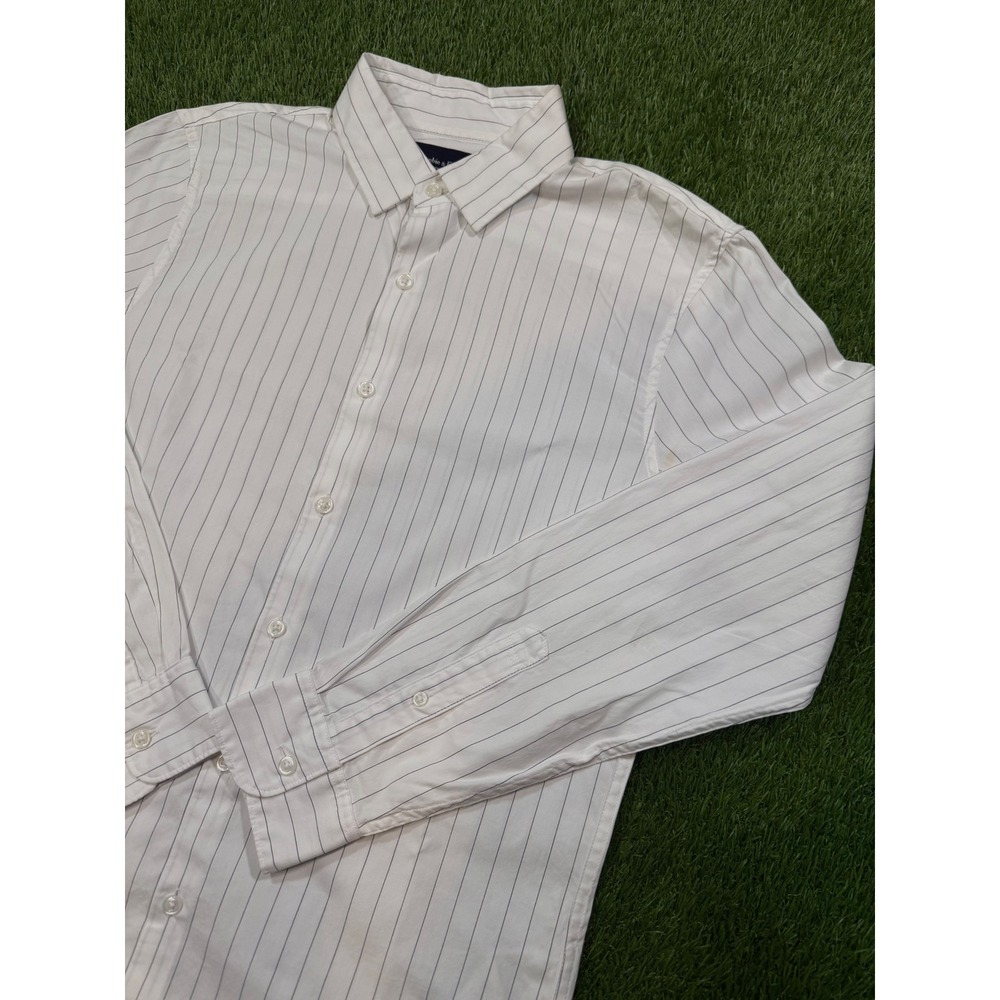 Abercrombie & Fitch Mens Stretch Super Slim Striped Button Down Shirt Small